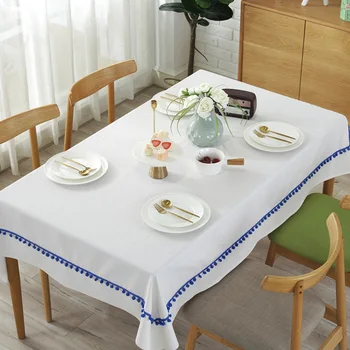 Nordic Pure White Thick Tablecloth with Blue Ball Rectangular Wedding Table Cloth Coffe Table Cover Utdoor Decoration Manteles
Nordic Pure White Thick Tablecloth with Blue Ball Rectangular Wedding Table Cloth Coffe Table Cover Utdoor Decoration Manteles