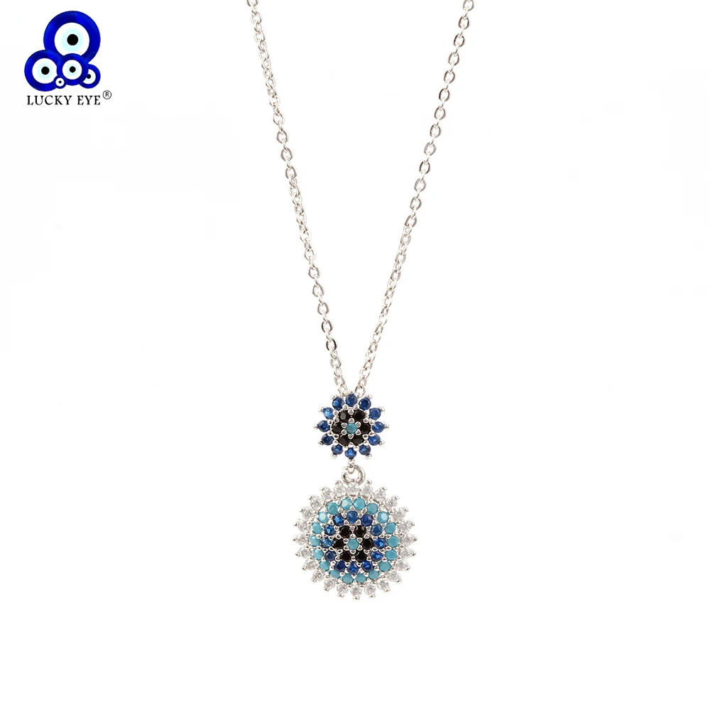 Lucky Eye Shiny Flower Evil Eye Necklace Blue Micro Zircon Pendant Chain Link Pendant Necklace For Women Female Necklace EY6233
Lucky Eye Shiny Flower Evil Eye Necklace Blue Micro Zircon Pendant Chain Link Pendant Necklace For Women Female Necklace EY6233