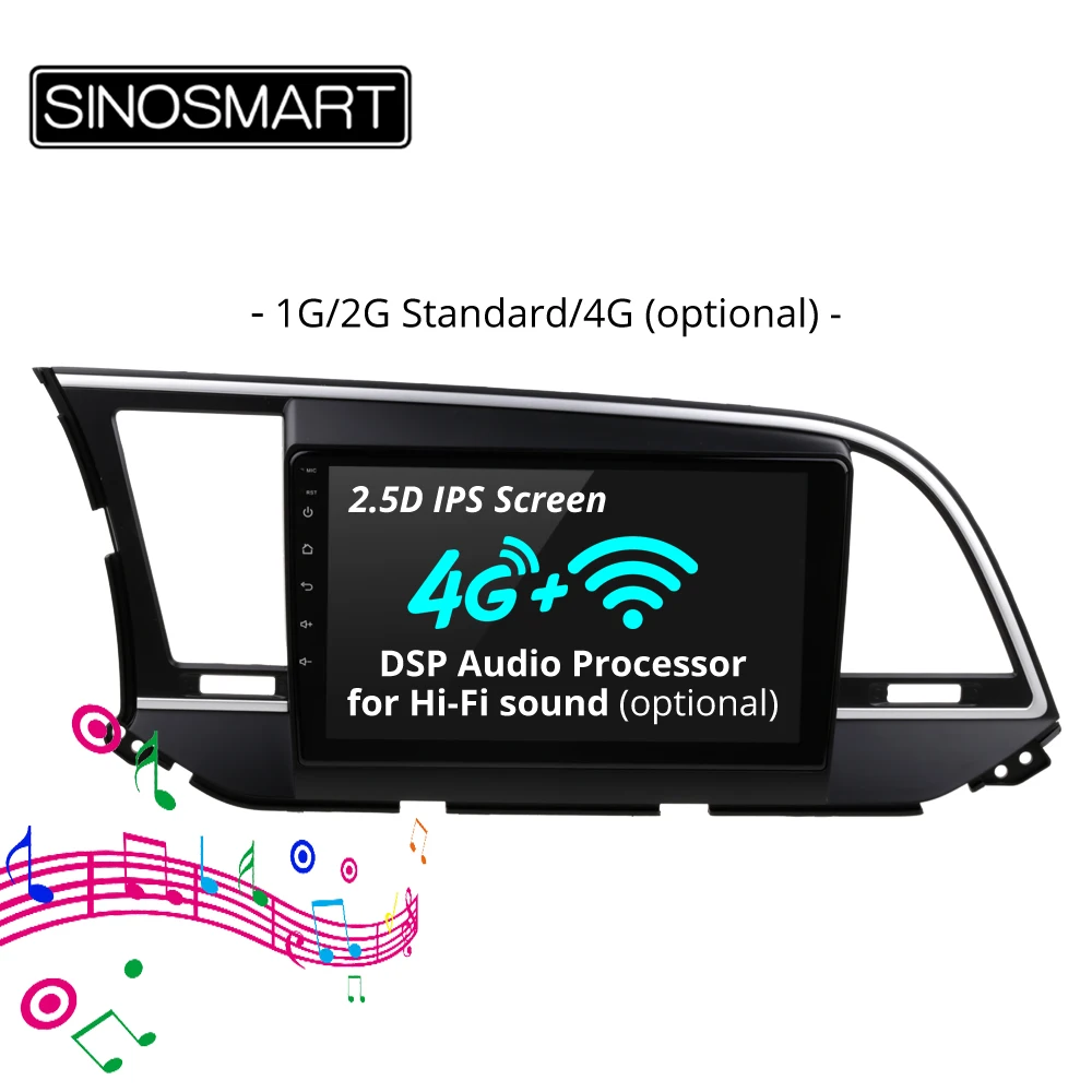 SINOSMART 2.5D IPS/QLED Screen 1G/2G Car Navigation GPS Player for Hyudai Elantra IX35 2016 2017 32EQ DSP, 4G Optional
SINOSMART 2.5D IPS/QLED Screen 1G/2G Car Navigation GPS Player for Hyudai Elantra IX35 2016 2017 32EQ DSP, 4G Optional