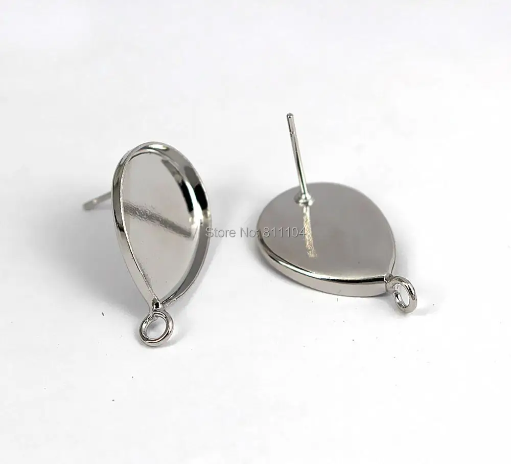 13x18mm Blank Earrings Bases Rhodium tone Plated Teardrop Deep Wall Bezel with Loop Pins Earrings stud post Settings Findings
13x18mm Blank Earrings Bases Rhodium tone Plated Teardrop Deep Wall Bezel with Loop Pins Earrings stud post Settings Findings
