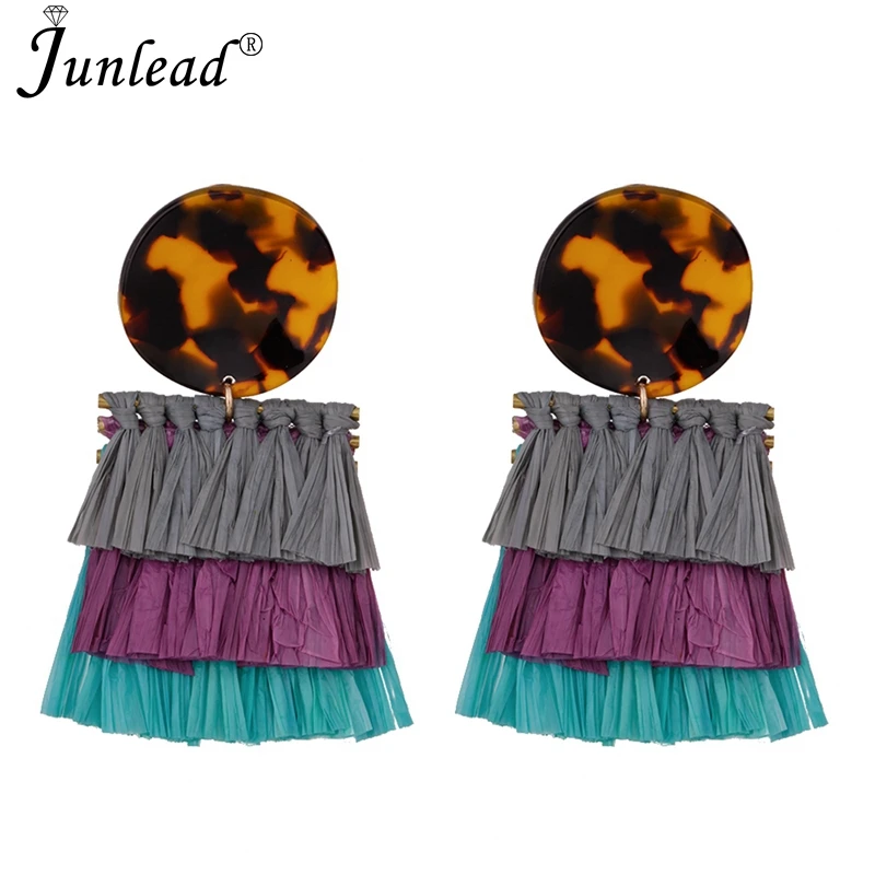 Junlead 2018 Trendy Design Raffia Grass Oorbellen Multilayered Lafite Boho Tassel Statement Earrings for Women Jewelry Wholesale
Junlead 2018 Trendy Design Raffia Grass Oorbellen Multilayered Lafite Boho Tassel Statement Earrings for Women Jewelry Wholesale