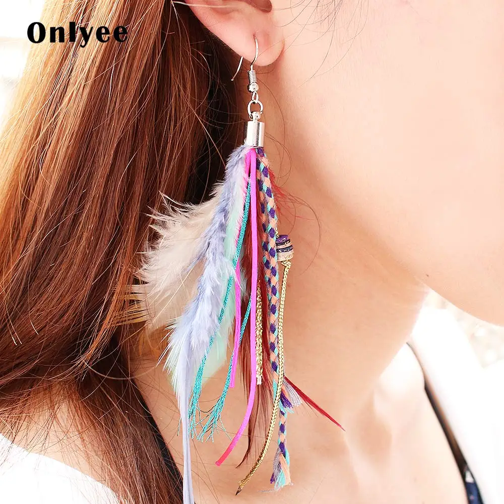 Fashion Jewelry Colored feathers, exotic pendant earrings, long fringe ladies feather earrings, bohemian earrings
Fashion Jewelry Colored feathers, exotic pendant earrings, long fringe ladies feather earrings, bohemian earrings