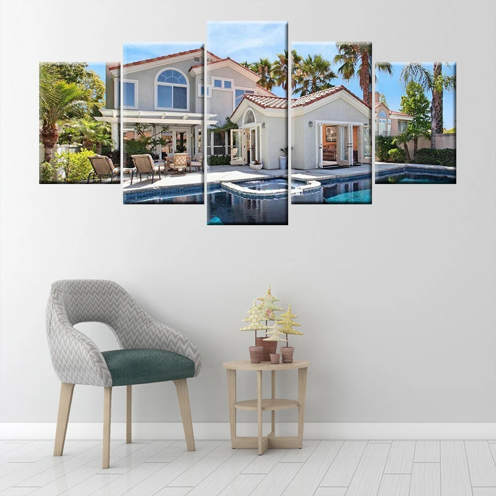 5 Pieces HD Print Painting Resort villa house Modular For Modern Decorative Bedroom Living Room Home Wall Art Decor
5 Pieces HD Print Painting Resort villa house Modular For Modern Decorative Bedroom Living Room Home Wall Art Decor