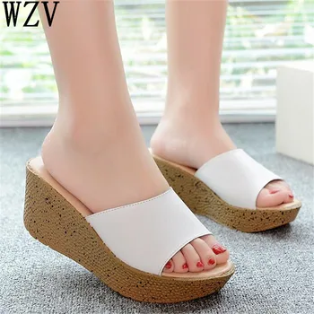 Summer 2019 women slippers Genuine leather sandals Open Toe Thick Soled Female Outside Women Wedges Slippers 7 colors
Summer 2019 women slippers Genuine leather sandals Open Toe Thick Soled Female Outside Women Wedges Slippers 7 colors