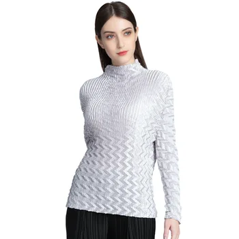 Changpleat 2018 new Autumn women T-shirt Miyak Pleated Fashion Design Turtleneck Long Sleeve Big elastic Solid Female Tops Tide
Changpleat 2018 new Autumn women T-shirt Miyak Pleated Fashion Design Turtleneck Long Sleeve Big elastic Solid Female Tops Tide