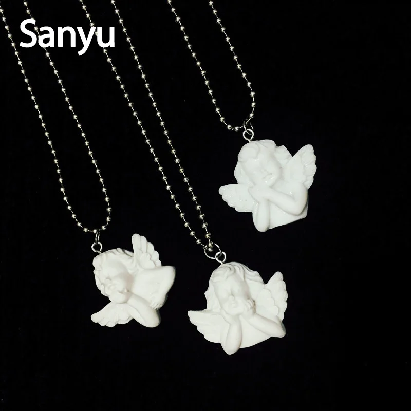 Fashion Baroque Cupid Archery Little White Angel Pendant Necklace for Women Girls Silver Link Chain Vintage Design Neckalce 2019
Fashion Baroque Cupid Archery Little White Angel Pendant Necklace for Women Girls Silver Link Chain Vintage Design Neckalce 2019