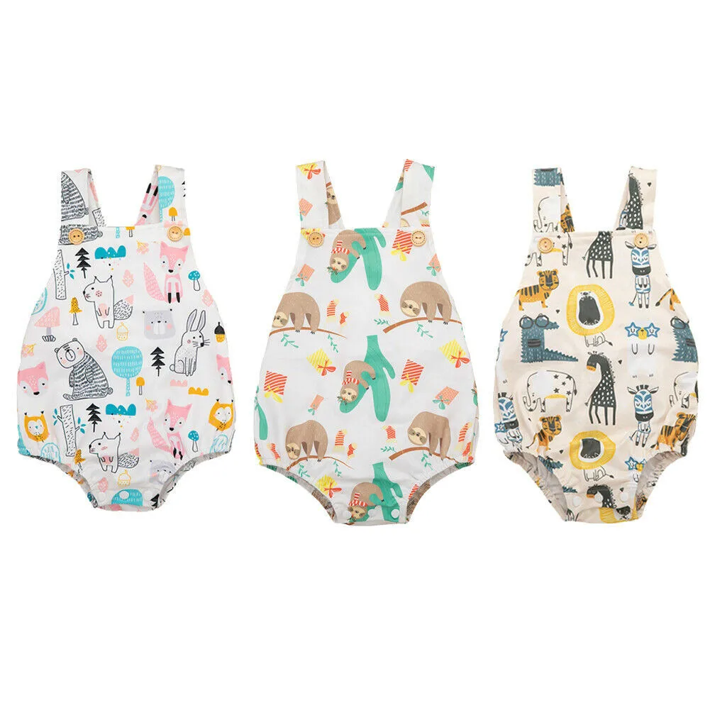 Cute Newborn Baby Boy Girl Sleeveless Cartoon Animal Print Cotton Bodysuit Jumpsuit Playsuit Outfits Summer Clothes
Cute Newborn Baby Boy Girl Sleeveless Cartoon Animal Print Cotton Bodysuit Jumpsuit Playsuit Outfits Summer Clothes