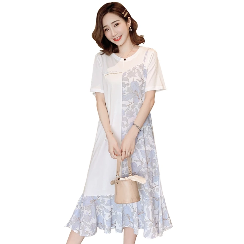 Maternity dress summer new dress tide mom fashion short-sleeved stitching dress Korean fashion print pregnancy skirt
Maternity dress summer new dress tide mom fashion short-sleeved stitching dress Korean fashion print pregnancy skirt