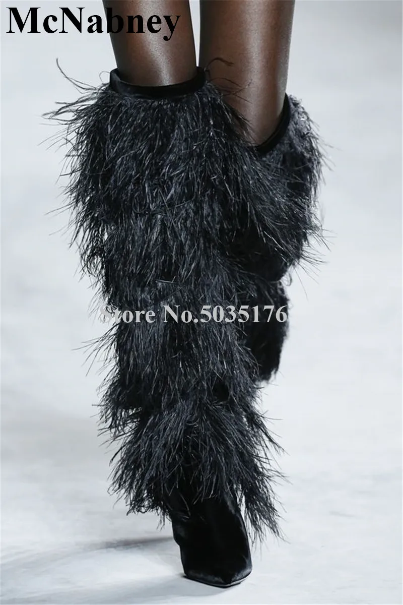 Sexy Fashion Feather Catwalk Ladies Long Boots Pointed Toe Stiletto Heels Zipper Over Knee Long Boots Party New Women Shoes
Sexy Fashion Feather Catwalk Ladies Long Boots Pointed Toe Stiletto Heels Zipper Over Knee Long Boots Party New Women Shoes