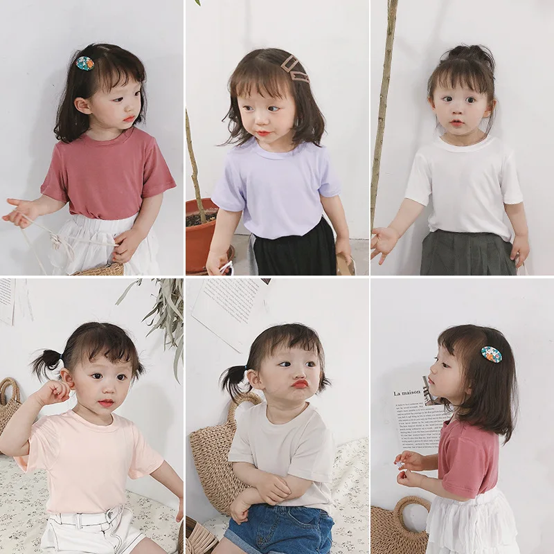 Summer 2019 kids solid color all-match T shirts baby girls boys cotton Tees children clothes 1-7Y
Summer 2019 kids solid color all-match T shirts baby girls boys cotton Tees children clothes 1-7Y
