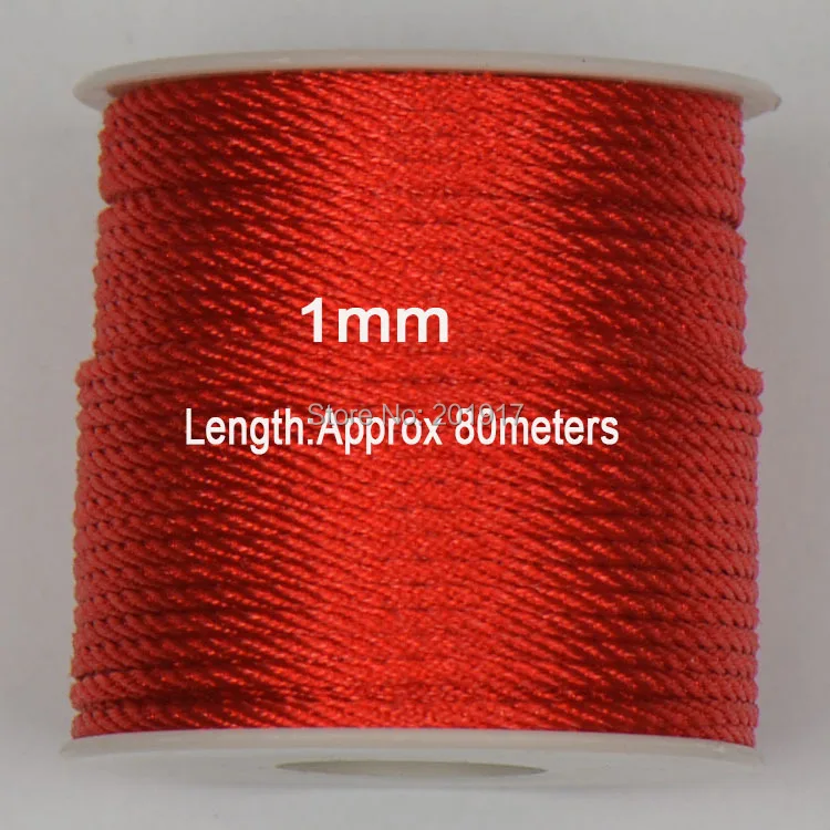 1mm Red Twisted Satin Nylon Twine Cord+Macrame Rope Shamballa Bracelet Necklace Chinese Knot String Cords Accessories 60m/roll
1mm Red Twisted Satin Nylon Twine Cord+Macrame Rope Shamballa Bracelet Necklace Chinese Knot String Cords Accessories 60m/roll