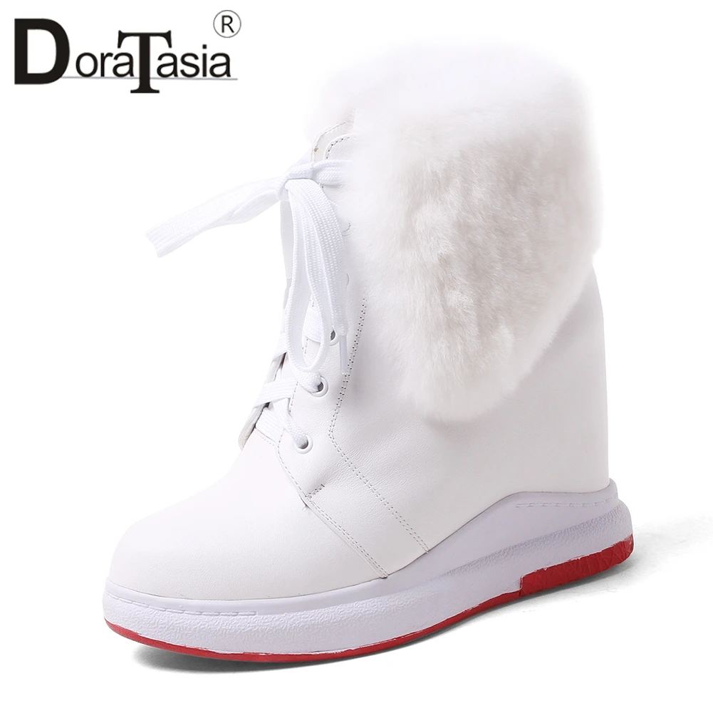 DORATASIA High Quality Genuine Leather Ankle Boots Women Winter Warm Short Plush Platform Shoes Woman Height Increasing 32-40
DORATASIA High Quality Genuine Leather Ankle Boots Women Winter Warm Short Plush Platform Shoes Woman Height Increasing 32-40