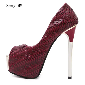 Women Super High Heels Peep Toe Platform Pumps Woman Party wedding Shoes High Heel Shoes Kitten Heels Plus Size 34- 40
Women Super High Heels Peep Toe Platform Pumps Woman Party wedding Shoes High Heel Shoes Kitten Heels Plus Size 34- 40