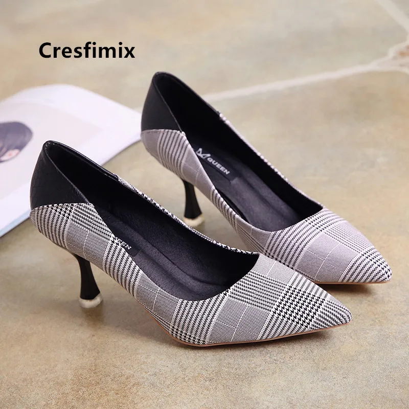 Cresfimix Femmes Hauts Talons Women Cute Sweet Plaid Comfortable Slip on High Heel Shoes Lady Casual Pumps Female Shoes C5215
Cresfimix Femmes Hauts Talons Women Cute Sweet Plaid Comfortable Slip on High Heel Shoes Lady Casual Pumps Female Shoes C5215