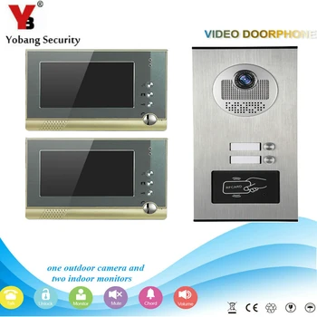 Yobang Security 7" Video Intercom Doorbell Apartment Door Phone + 2 Monitors IR Camera for 2 Family + RFID Access System
Yobang Security 7" Video Intercom Doorbell Apartment Door Phone + 2 Monitors IR Camera for 2 Family + RFID Access System