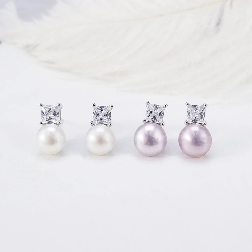 Sterling Silver Nature Pearl Stud Earring Simple Design Inlaid Zircon Pearl Earring Woman Oyster Pearl Earring Mounts Fit 6-8mm
Sterling Silver Nature Pearl Stud Earring Simple Design Inlaid Zircon Pearl Earring Woman Oyster Pearl Earring Mounts Fit 6-8mm