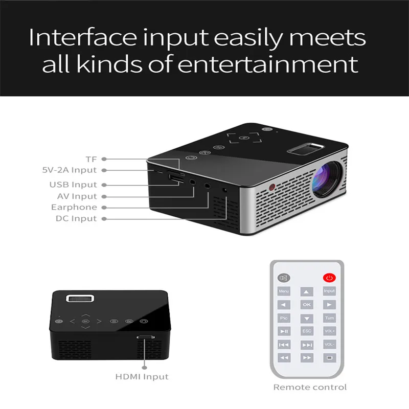 T200 LED Mini Projector HD Portable HDMI USB AV Support Power Bank Charging Mini Projector
T200 LED Mini Projector HD Portable HDMI USB AV Support Power Bank Charging Mini Projector