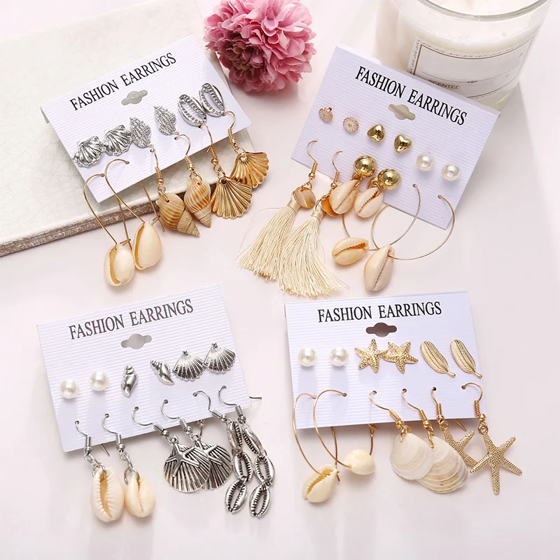 Fashion Shell Gold Women Earrings Set Beach Tassel Bohemian Pearl Starfish Drop Earrings Jewelry 2019 Conch starfish
Fashion Shell Gold Women Earrings Set Beach Tassel Bohemian Pearl Starfish Drop Earrings Jewelry 2019 Conch starfish