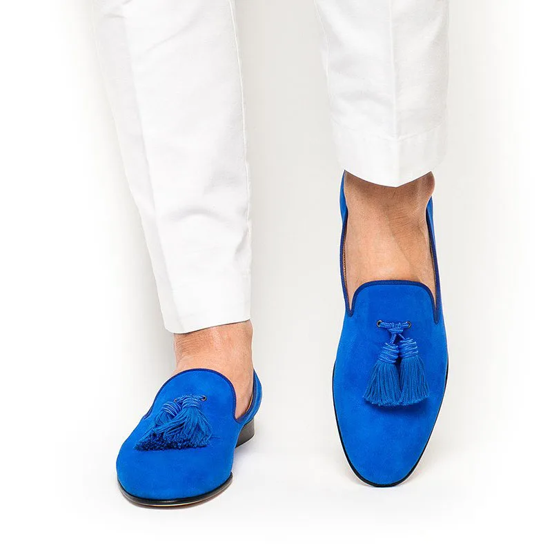 royal blue slip on shoes