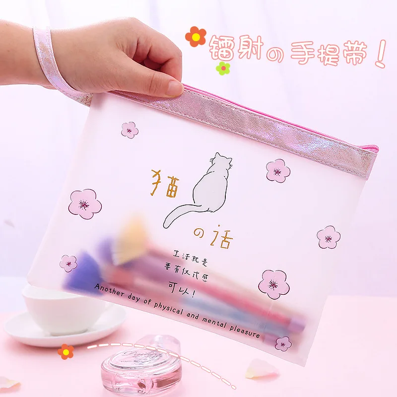 A5 B6 Cherry Blossom with Cat Transparent Cute File Pencil Bag Large for Girls Kid Office School Supplies Case Kawaii Stationery
A5 B6 Cherry Blossom with Cat Transparent Cute File Pencil Bag Large for Girls Kid Office School Supplies Case Kawaii Stationery