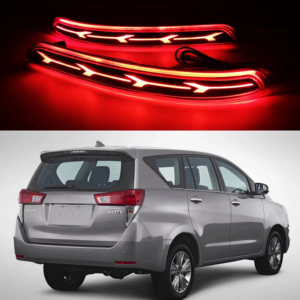2PCS Multi-functions Car LED Tail Light Rear Fog Lamp Bumper Light Brake Light Reflector lamp For Toyota Innova 2015 2016 2017
2PCS Multi-functions Car LED Tail Light Rear Fog Lamp Bumper Light Brake Light Reflector lamp For Toyota Innova 2015 2016 2017