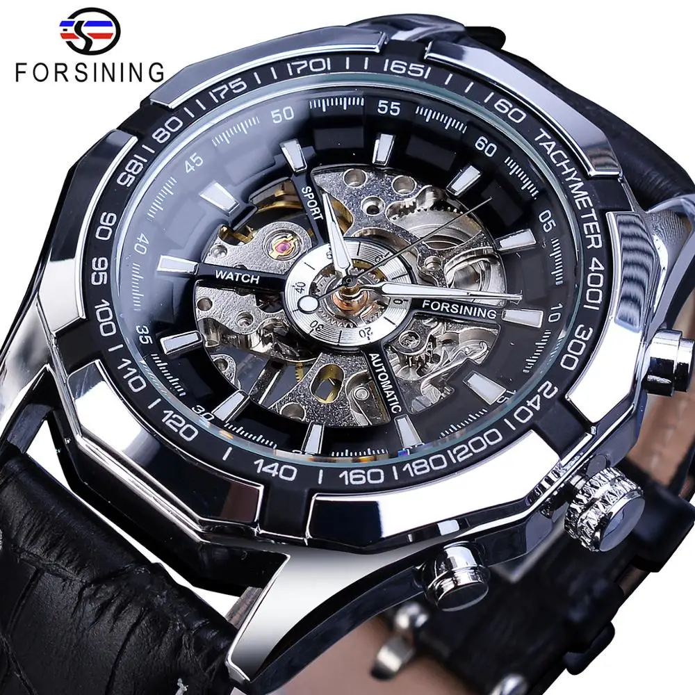 Forsining Brand Mechanical Watch Men Skeleton Steampunk Hand Wind Movement Black Genuine Leather Wrist Watches Reloj Hombre 2019
Forsining Brand Mechanical Watch Men Skeleton Steampunk Hand Wind Movement Black Genuine Leather Wrist Watches Reloj Hombre 2019