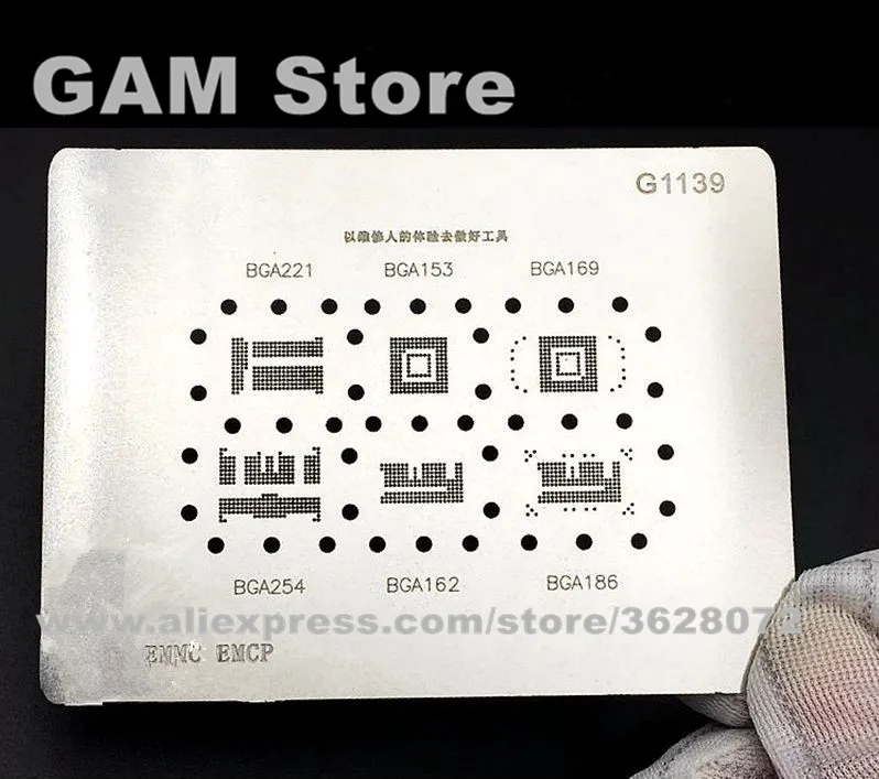 BGA221 153 169 254 162 186 BGA Stencil eMMC EMCP Reballing IC Chip Pins Solder BGA Direct Heating Template G1139 Free Shipping
BGA221 153 169 254 162 186 BGA Stencil eMMC EMCP Reballing IC Chip Pins Solder BGA Direct Heating Template G1139 Free Shipping