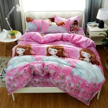 Cartoon Girl Adult Child Bedclothes 4/3pcs pink flowers Bedding Sets quilt Cover Bed Sheet Duvet Cover Pillowcase Good quality
Cartoon Girl Adult Child Bedclothes 4/3pcs pink flowers Bedding Sets quilt Cover Bed Sheet Duvet Cover Pillowcase Good quality