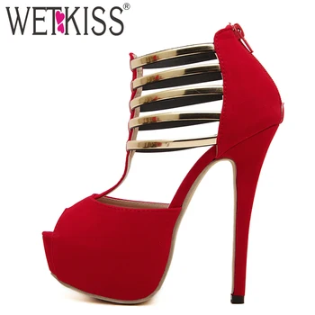 WETKISS New Summer High Heels Women Pumps Platform Fashion Party T Strap Ladies Shoes Metal Decoration Peep Toe Flock Footwear
WETKISS New Summer High Heels Women Pumps Platform Fashion Party T Strap Ladies Shoes Metal Decoration Peep Toe Flock Footwear