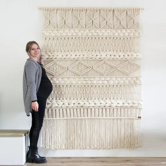 160cm x 220cm Macrame Wall Hanging Macrame Curtains Macrame Wall Art Macrame Patterns Wall Tapestry Dip-dye Tapestry Home Decor
160cm x 220cm Macrame Wall Hanging Macrame Curtains Macrame Wall Art Macrame Patterns Wall Tapestry Dip-dye Tapestry Home Decor