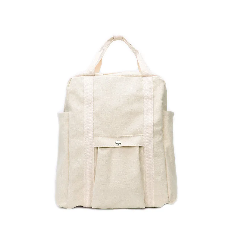 Холщовый однотонный рюкзак для колледжа школьный ранец подростков женская сумка
