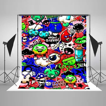 Suede cloth funny graffiti background for photography studio
Suede cloth funny graffiti background for photography studio