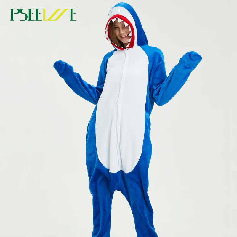PSEEWE Adult animal Pyjamas Women Winter flannel Cosplay Blue Shark Onesie Sleepwear Homewear Unisex warm Christmas Pajamas Men
PSEEWE Adult animal Pyjamas Women Winter flannel Cosplay Blue Shark Onesie Sleepwear Homewear Unisex warm Christmas Pajamas Men