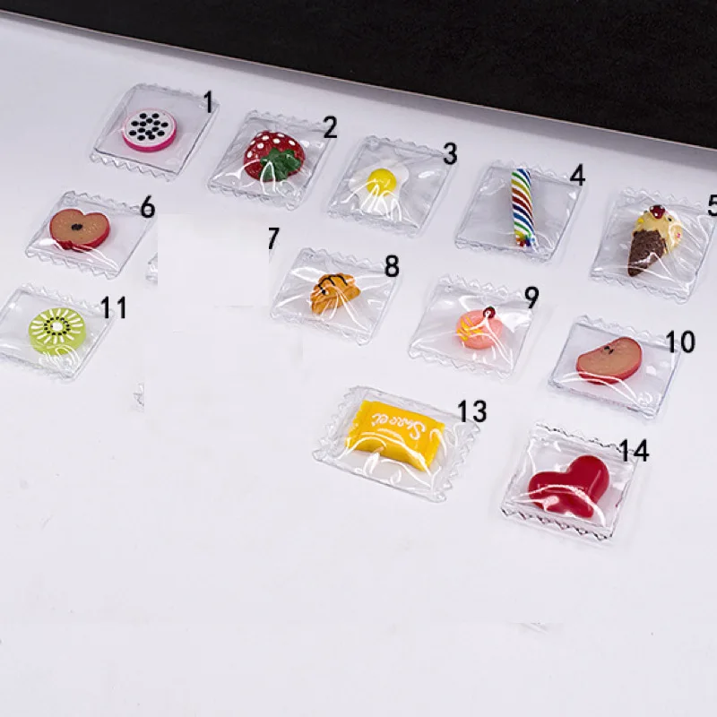 

10pcs Fashion Korean beautiful Resin fresh heart food pendant Earrings Drop charm Ear Studs tag Jewelry handmade DIY material