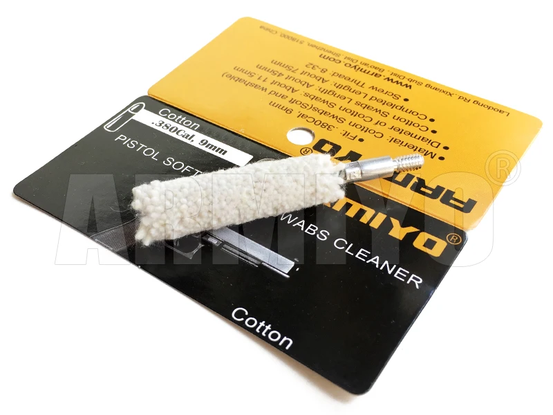 Description Picture 2 of itemArmiyo Cotton .38Cal .35/.357Cal 9mm Pistol Rifle Barrel Cleaner Gun Bore Cleaning Swabs Hunting Accessories Screw Size 8-32