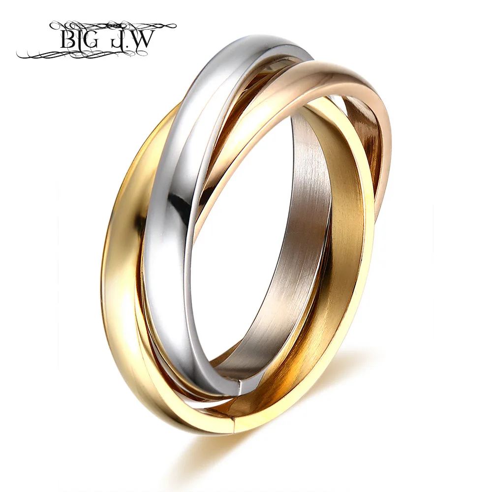 BIG J.W Classic Party Finger Ring 3pcs/Set Rounds Stainless Steel Gold Color Wedding Bands Rings For Women Female Jewelry
BIG J.W Classic Party Finger Ring 3pcs/Set Rounds Stainless Steel Gold Color Wedding Bands Rings For Women Female Jewelry