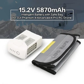 15.2V 5870mAh Intelligent Spare Flight LiPo Battery Replacement with Safe Bag for DJI Phantom 4/ Advanced/4 Pro FPV RC Drone
15.2V 5870mAh Intelligent Spare Flight LiPo Battery Replacement with Safe Bag for DJI Phantom 4/ Advanced/4 Pro FPV RC Drone