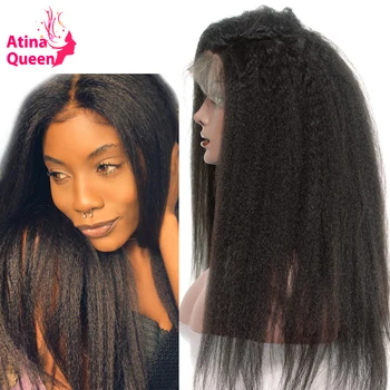 Atina Queen Brazilian Kinky Straight Wig Lace Front Human Hair Wigs Black for Women Pre Plucked with Baby Hair Remy Afro Coarse
Atina Queen Brazilian Kinky Straight Wig Lace Front Human Hair Wigs Black for Women Pre Plucked with Baby Hair Remy Afro Coarse