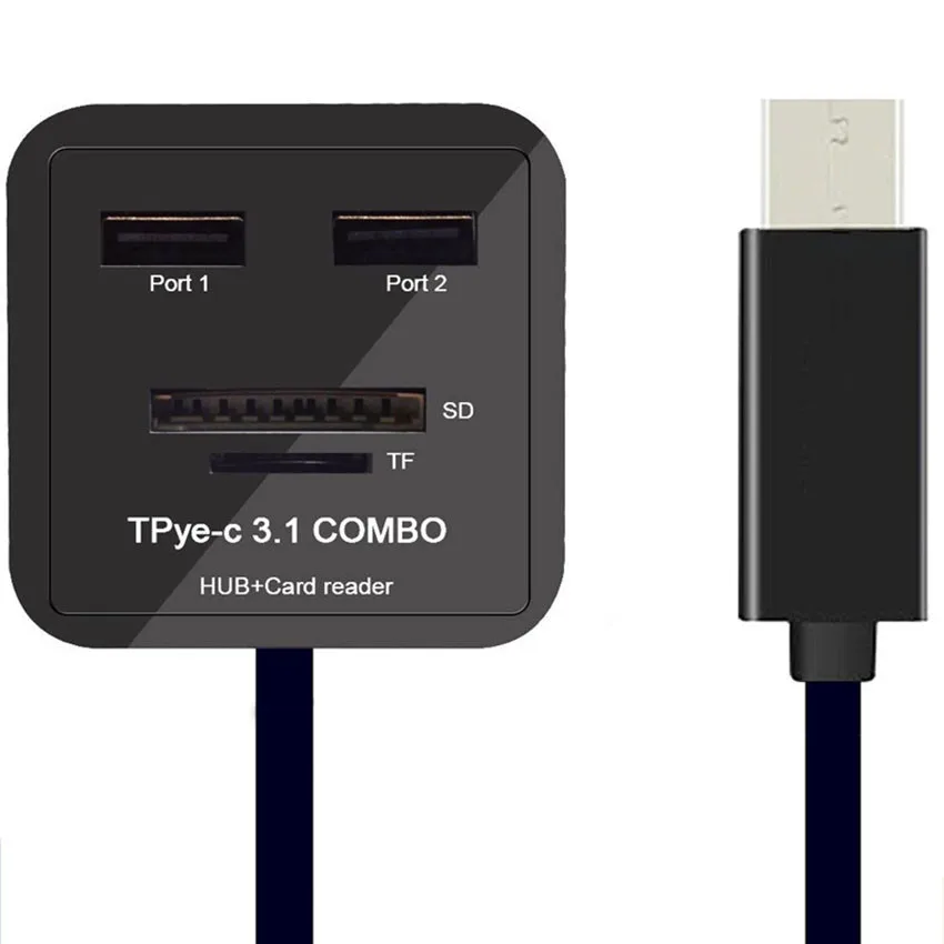 

Type C usb card reader sd high-speed HUB card reader USB 3.1 Type C USB-C Multiple 2 Port HUB TF SD Card Reader Adapter z7
