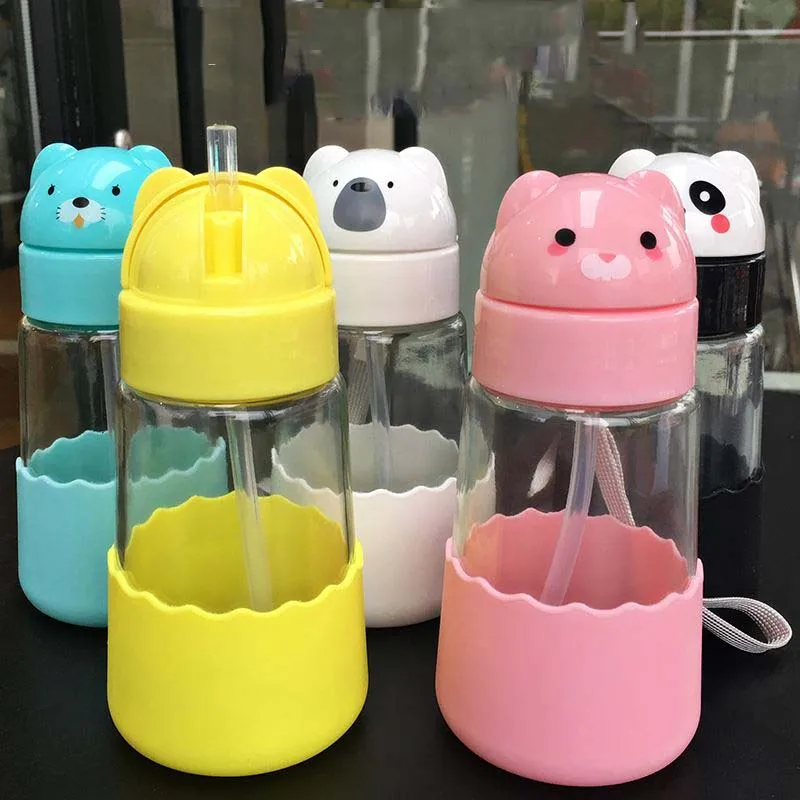 320ml Portable Glass Water Bottle with Straw Cartoon Kids Outdoor Drinking Juice Bottles Children Milk Tumbler Cute Leakproof
320ml Portable Glass Water Bottle with Straw Cartoon Kids Outdoor Drinking Juice Bottles Children Milk Tumbler Cute Leakproof
