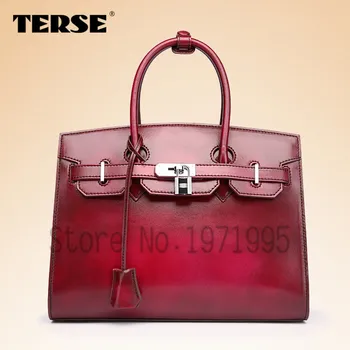 TERSE Elegant ladies tote bag genuine leather women bag handmade handbag luxury berlluti style custom logo 1 color top quality
TERSE Elegant ladies tote bag genuine leather women bag handmade handbag luxury berlluti style custom logo 1 color top quality