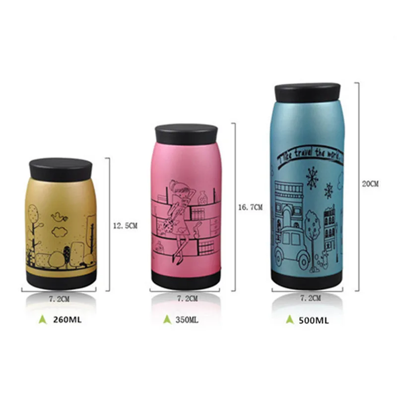 

350ml/500ml NEW Cute Belly Kids Travel Stainless Steel Thermos Tumbler Cups Vacuum Flask thermo Water Bottle Tea Mug Thermocup