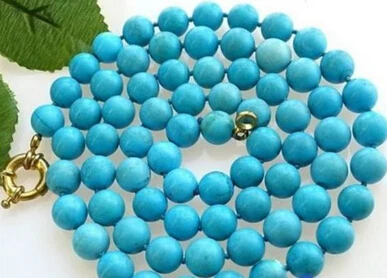 Jew2373 8mm Genuine Natural Round Blue Turquoise Beads Necklace 35" AAA
Jew2373 8mm Genuine Natural Round Blue Turquoise Beads Necklace 35" AAA