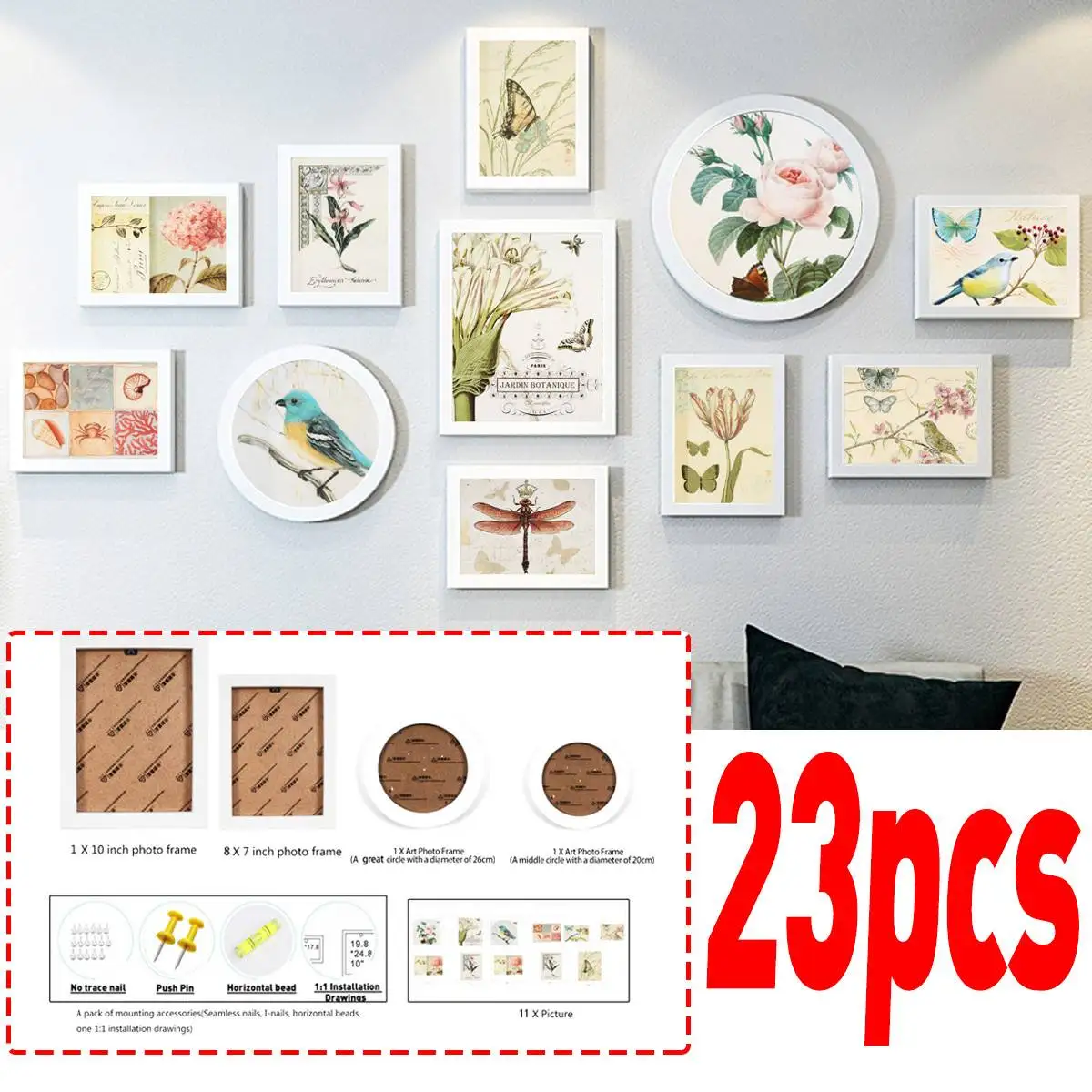 23Pcs/Set Modern White Photo Frames Set Home Decoration Flowers Bird Pattern Wooden Picture Frames Wall Photo Frame Set Gifts
23Pcs/Set Modern White Photo Frames Set Home Decoration Flowers Bird Pattern Wooden Picture Frames Wall Photo Frame Set Gifts