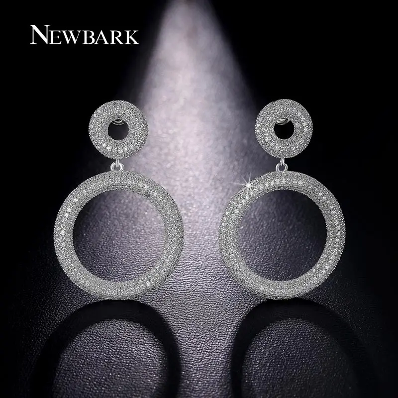 NEWBARK Big Earings Fashion Jewelry Concentric Circles Earring Tiny CZ Paved Silver Color Ethnic Brinco Grande
NEWBARK Big Earings Fashion Jewelry Concentric Circles Earring Tiny CZ Paved Silver Color Ethnic Brinco Grande