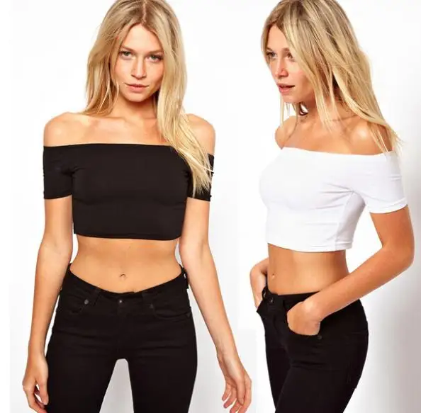 European Style Sexy Off Shoulder Black White T-shirt Women Tops Short Sleeve Halter Top Tees Girl T Shirt Crop Top Female E210
European Style Sexy Off Shoulder Black White T-shirt Women Tops Short Sleeve Halter Top Tees Girl T Shirt Crop Top Female E210