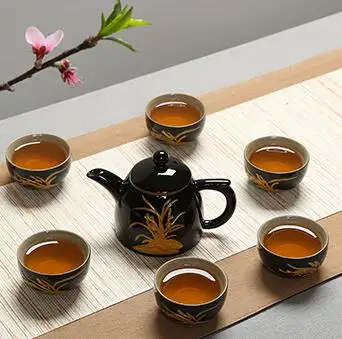 Geyao Chinese Kungfu Tea Sets Ceramic Tea Pot Cups Tea Service Set Green and Blue
Geyao Chinese Kungfu Tea Sets Ceramic Tea Pot Cups Tea Service Set Green and Blue
