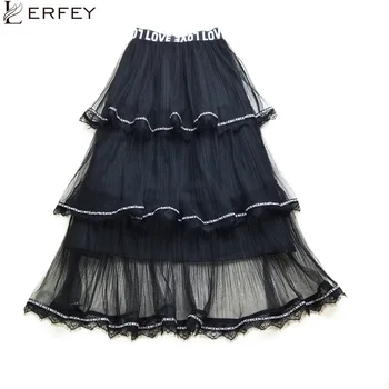 LERFEY Tulle Skirts Women Black White Summer Casual Skirt Elastic Elegant High Waist Pleated Ruffles Skirt Cake Mesh Long Saias
LERFEY Tulle Skirts Women Black White Summer Casual Skirt Elastic Elegant High Waist Pleated Ruffles Skirt Cake Mesh Long Saias