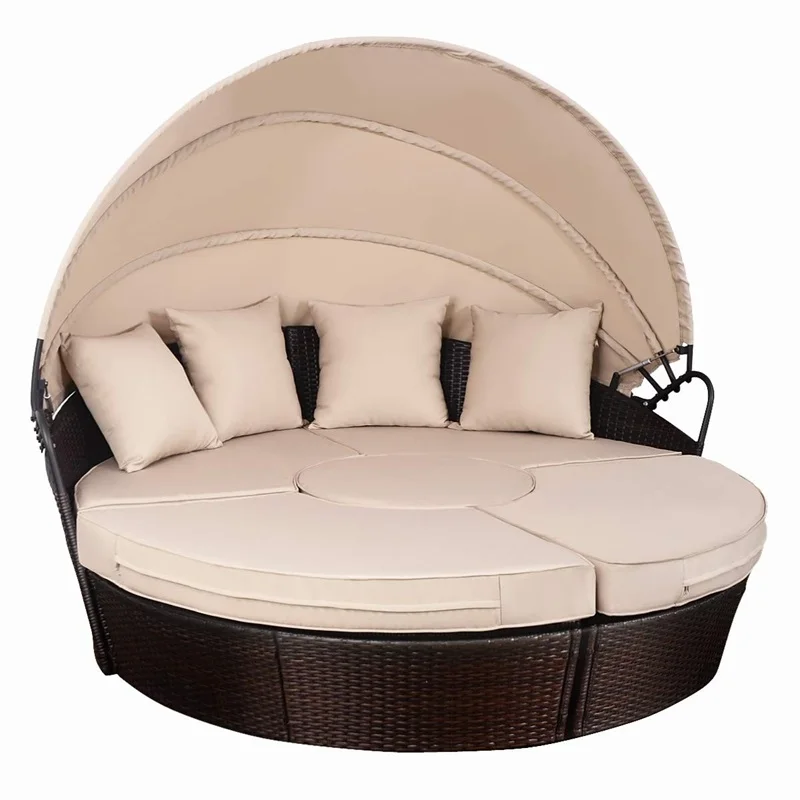 Outdoor Patio Rattan Retractable Canopy Daybed Sturdy and Durable Construction Outdoor Furniture Sets Elegant Style HW53895+
Outdoor Patio Rattan Retractable Canopy Daybed Sturdy and Durable Construction Outdoor Furniture Sets Elegant Style HW53895+