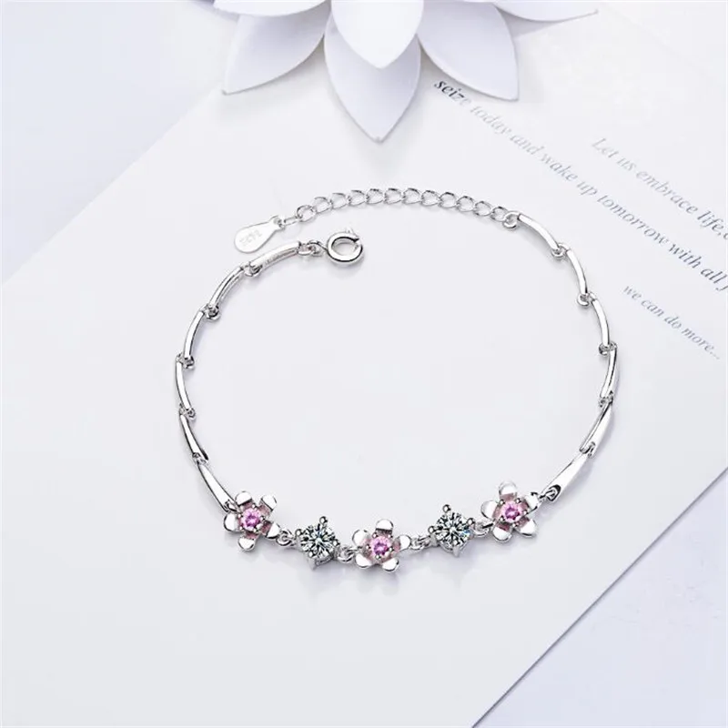 Flower Bracelets Women Purple Crystal 925 Sterling Silver Jewelry Fashion Simple Temperament Bracelets SB160
Flower Bracelets Women Purple Crystal 925 Sterling Silver Jewelry Fashion Simple Temperament Bracelets SB160